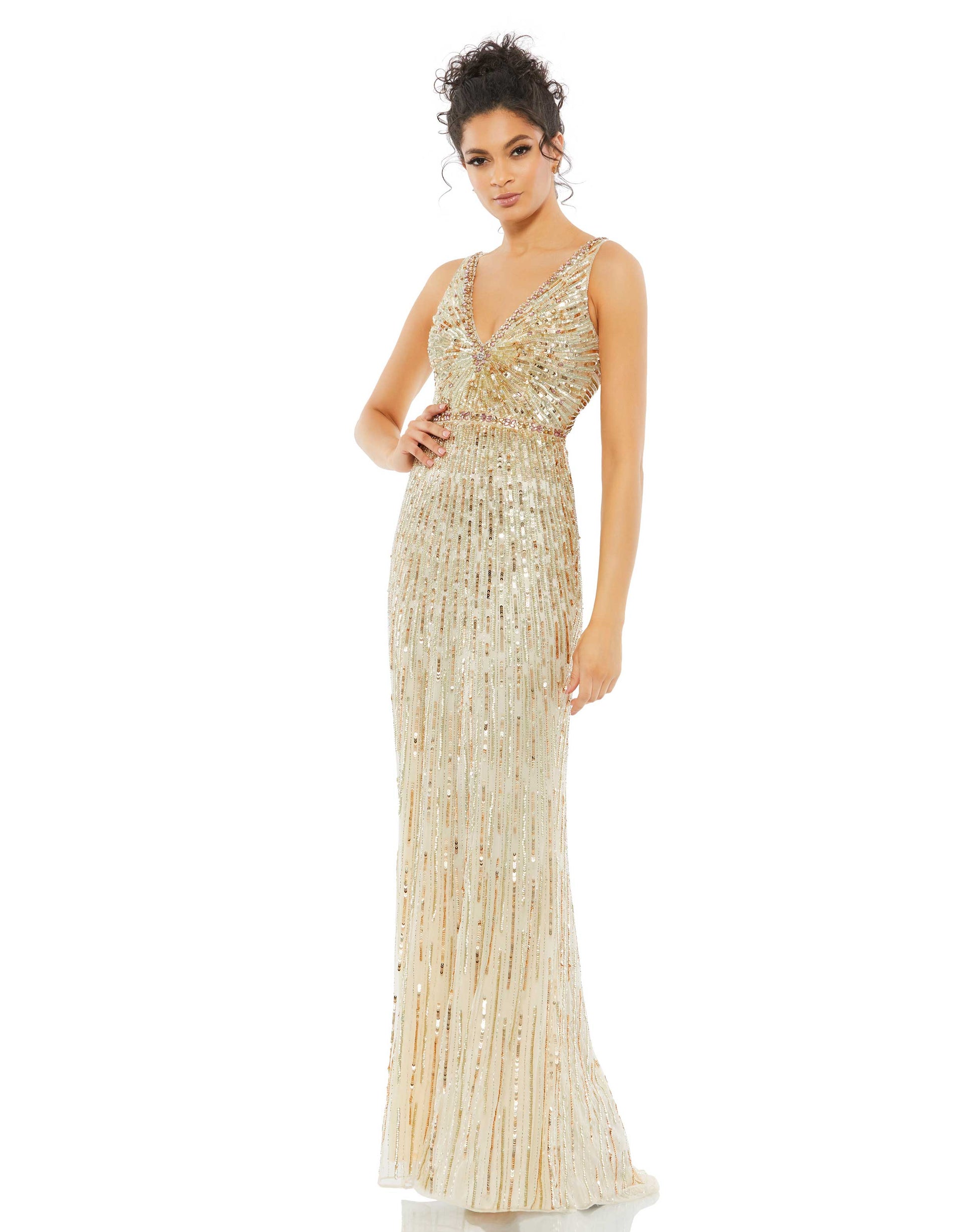 Mac Duggal 5483 Prom Formal Long Fitted Sequin Dress