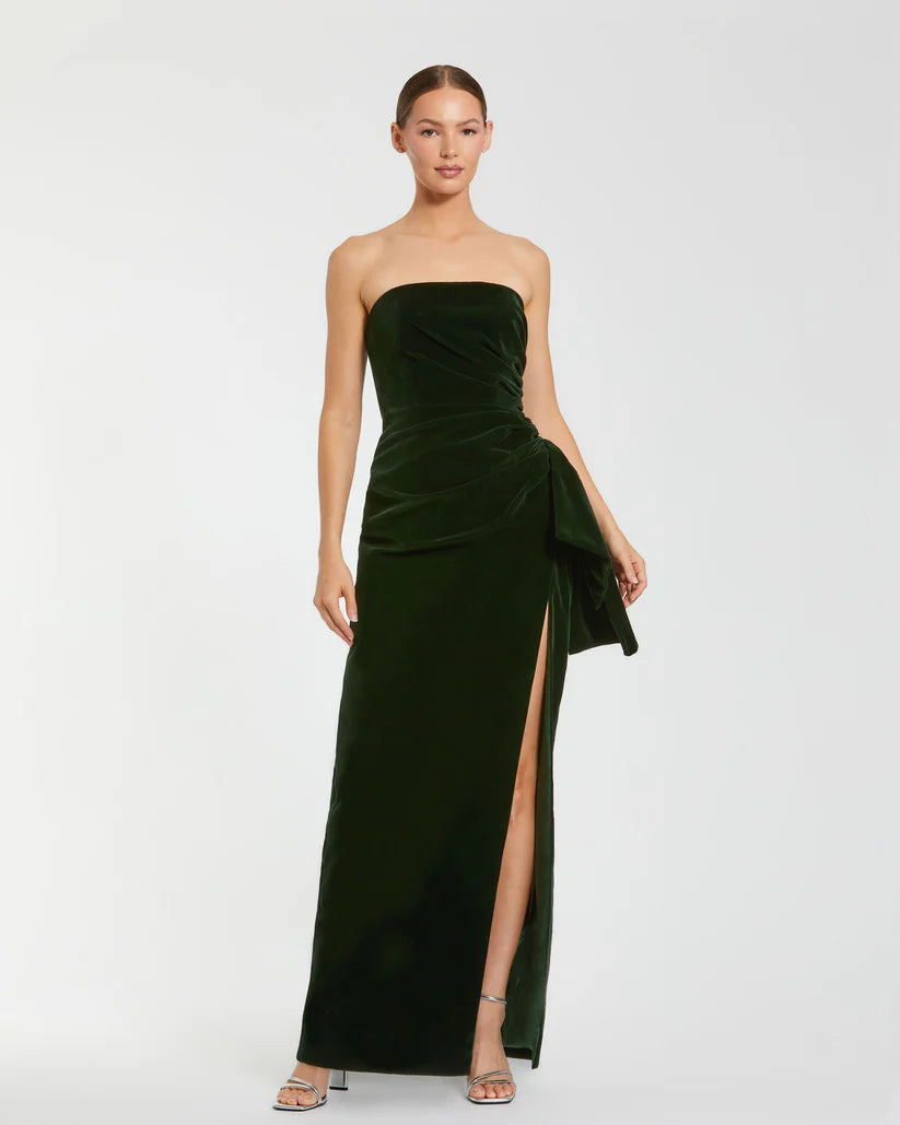 Prom Dresses Long Formal Fitted Velvet Prom Dress Olive
