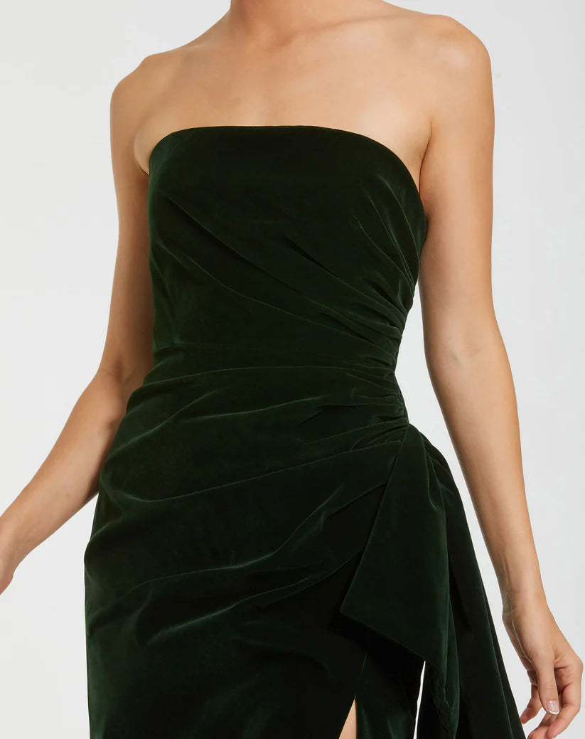 Prom Dresses Long Formal Fitted Velvet Prom Dress Olive