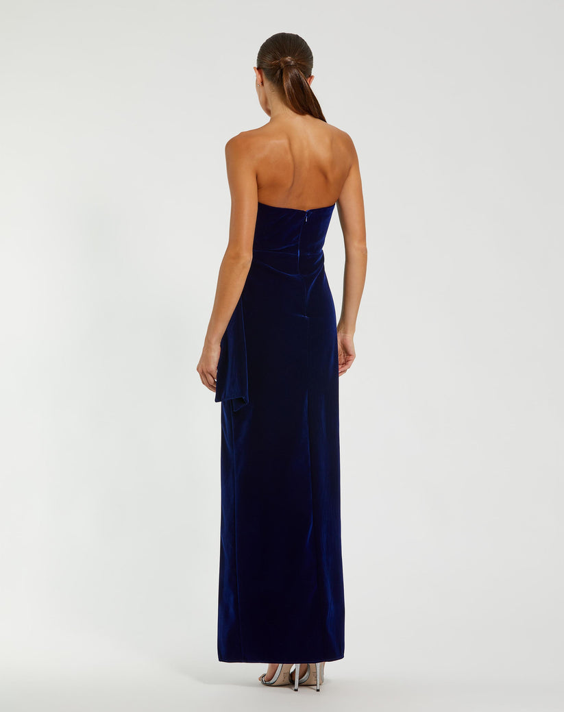 Mac Duggal 55080 Long Formal Fitted Velvet Prom Dress