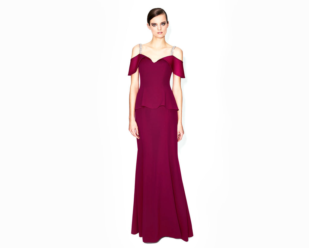 Formal Dresses Long Formal Peplum Evening Dress Cranberry