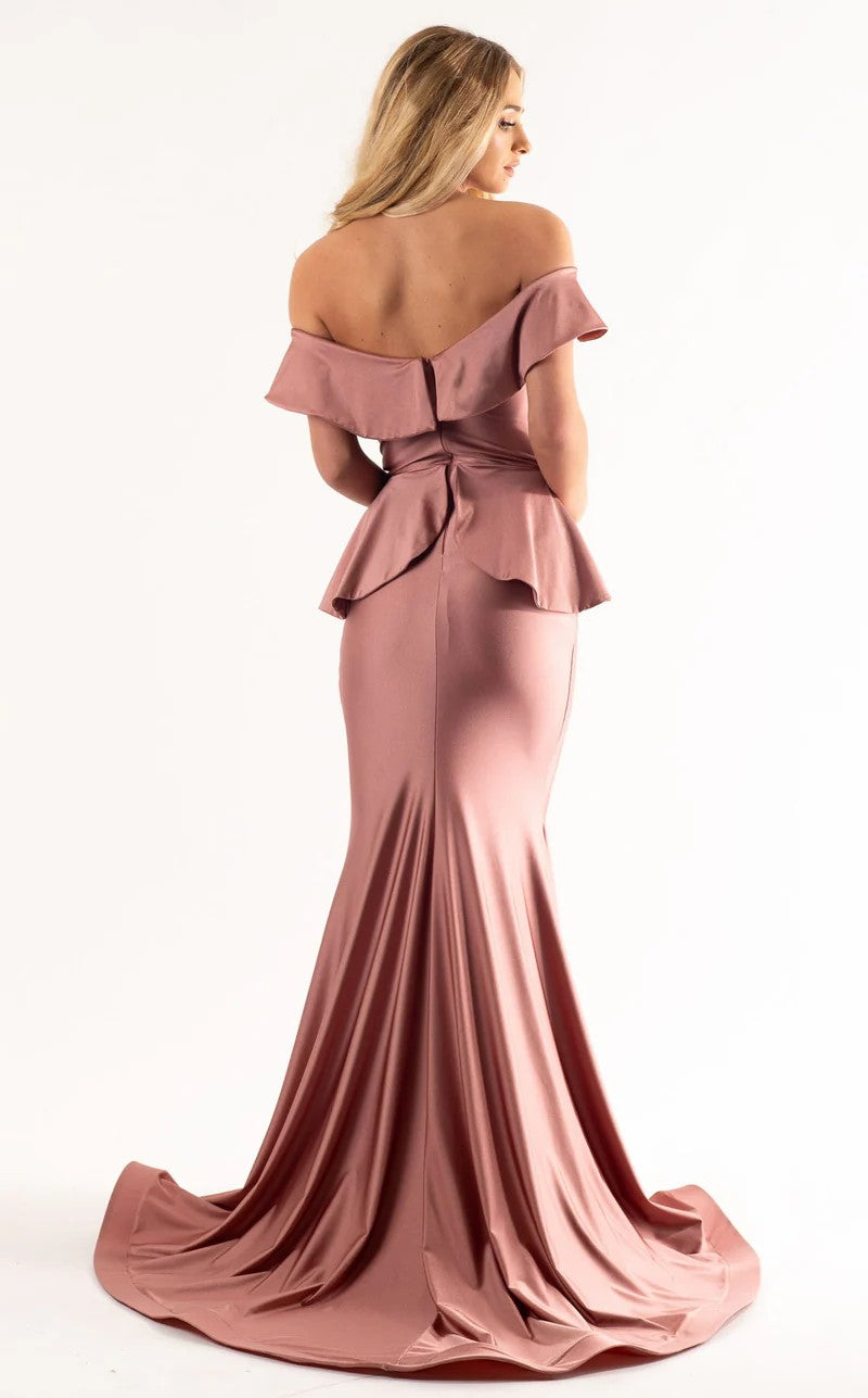 Jessica Angel 550 Long Formal Fitted Peplum Evening Prom Dress