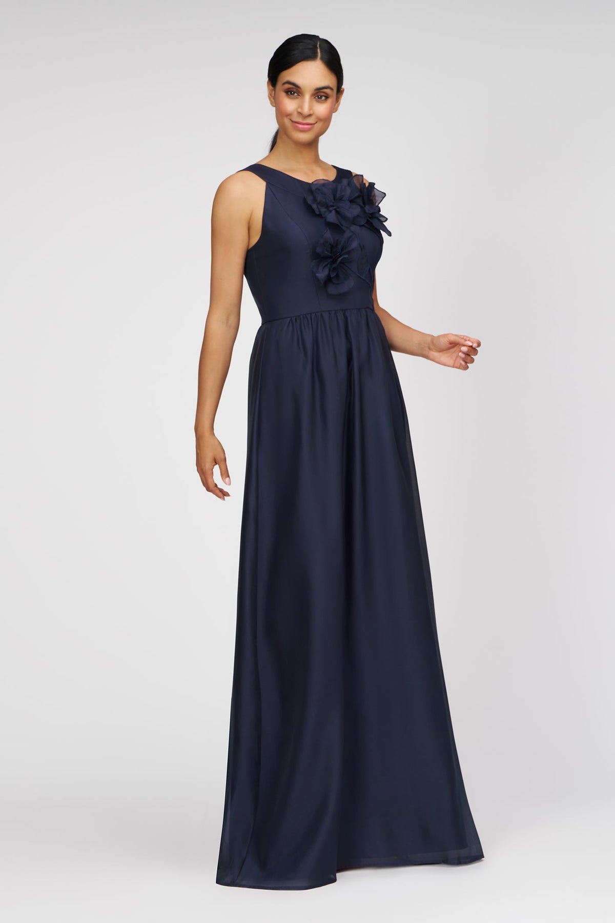 3D Floral Halter Fit-and-Flare Gown Kay Unger 55113250