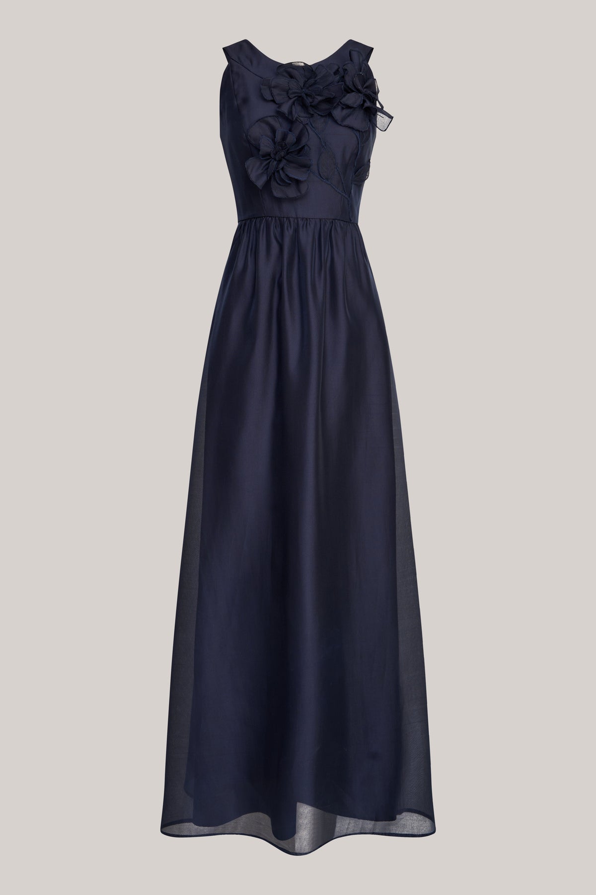 3D Floral Halter Fit-and-Flare Gown Kay Unger 55113250