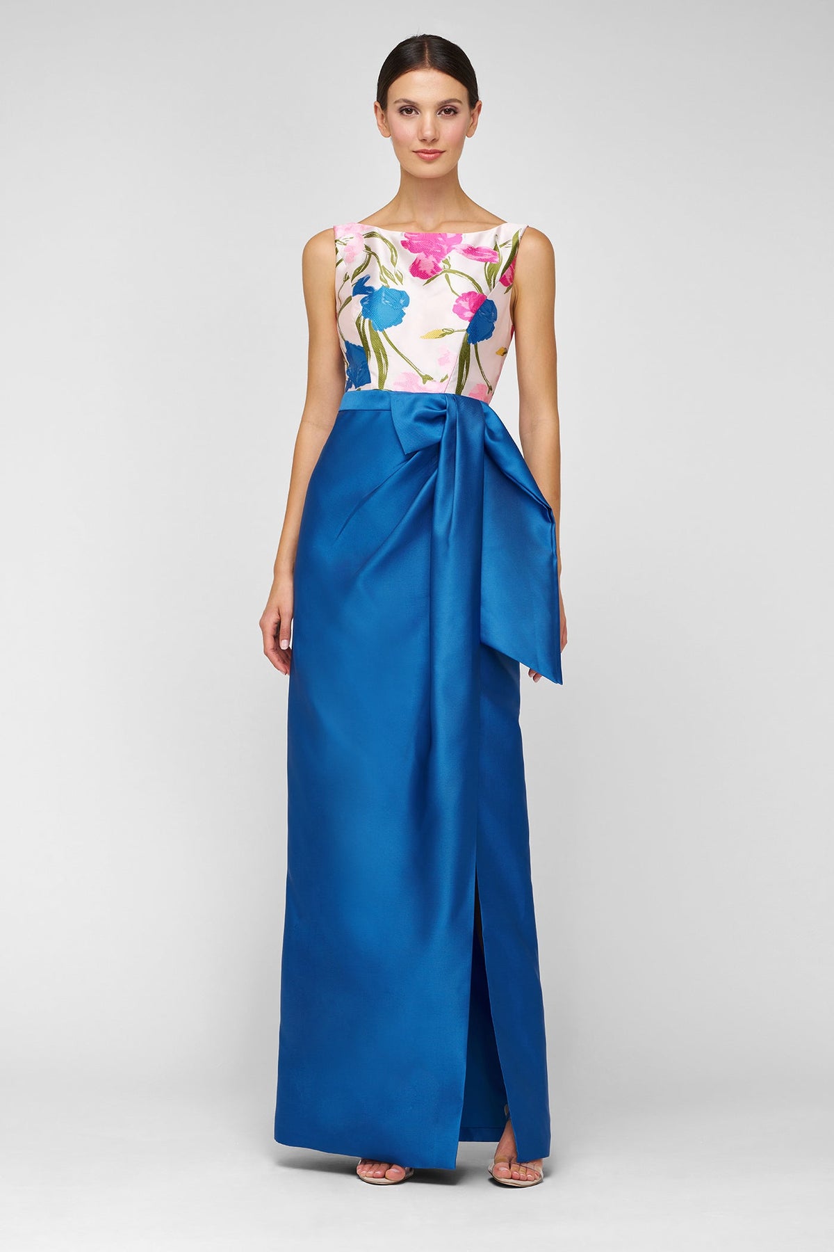 Floral Bow Column Gown Kay Unger 55113719