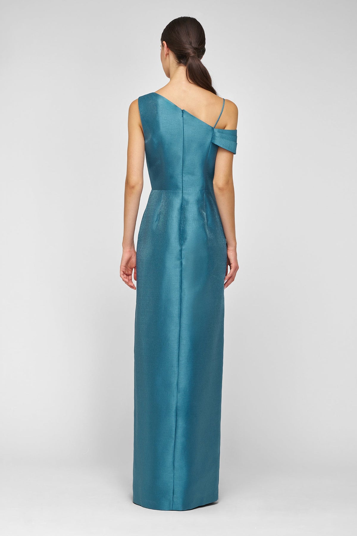 Kay Unger Rowan Column Gown in Ocean Teal