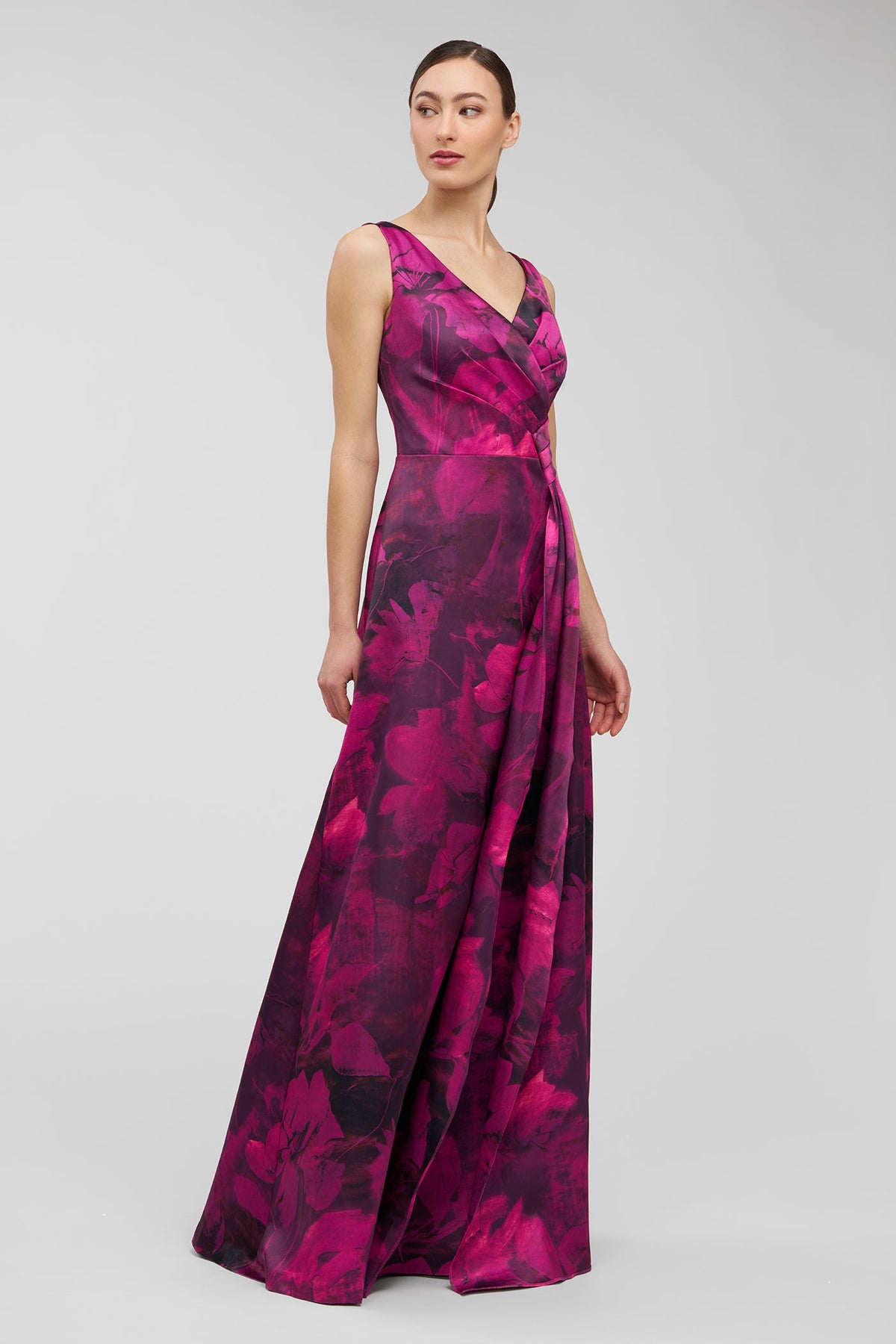 Kay Unger Cecilia Gown in Vivid Berry Multi