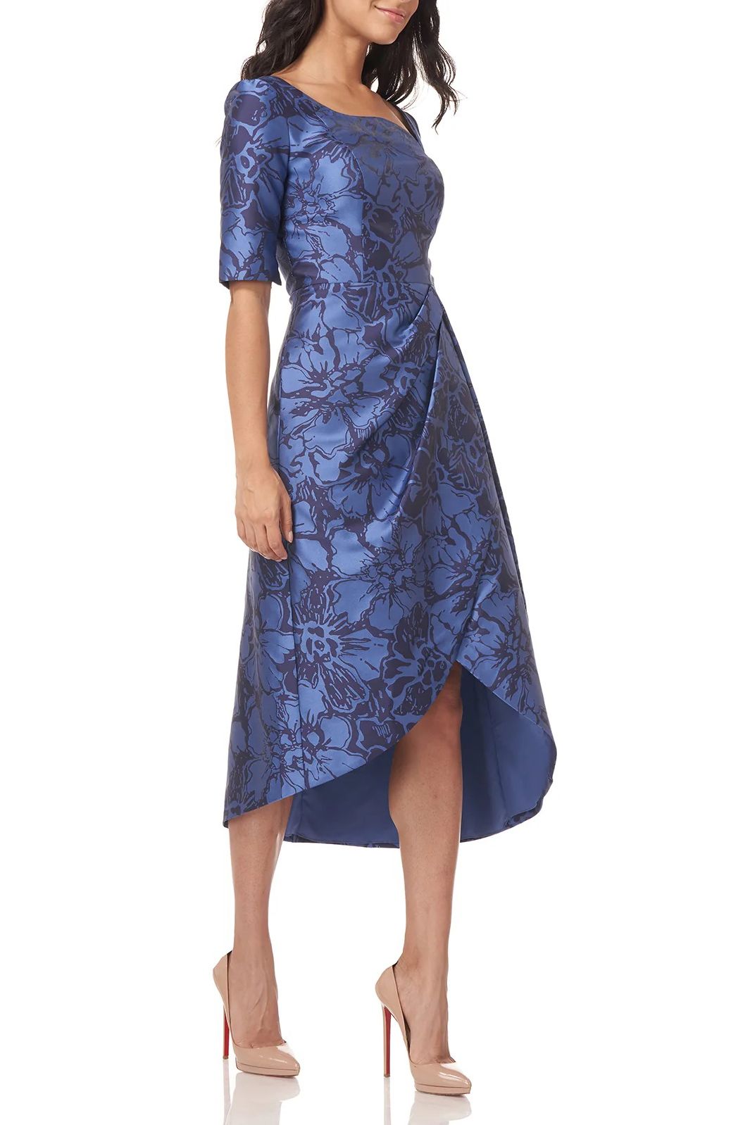 Kay Unger 5515161 Short Sleeve Tea Length Cocktail Dress