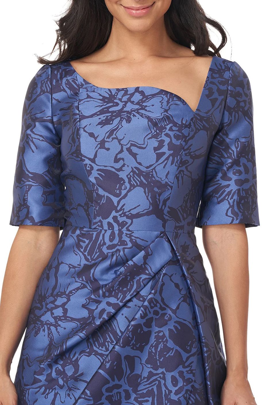 Kay Unger 5515161 Short Sleeve Tea Length Cocktail Dress