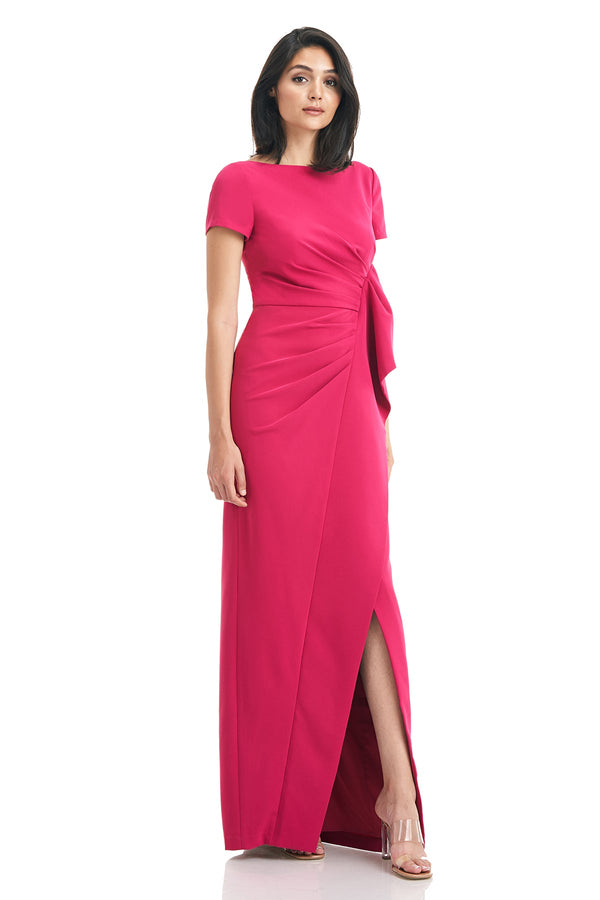 Pleated Ruffle Column Gown Kay Unger 5516652