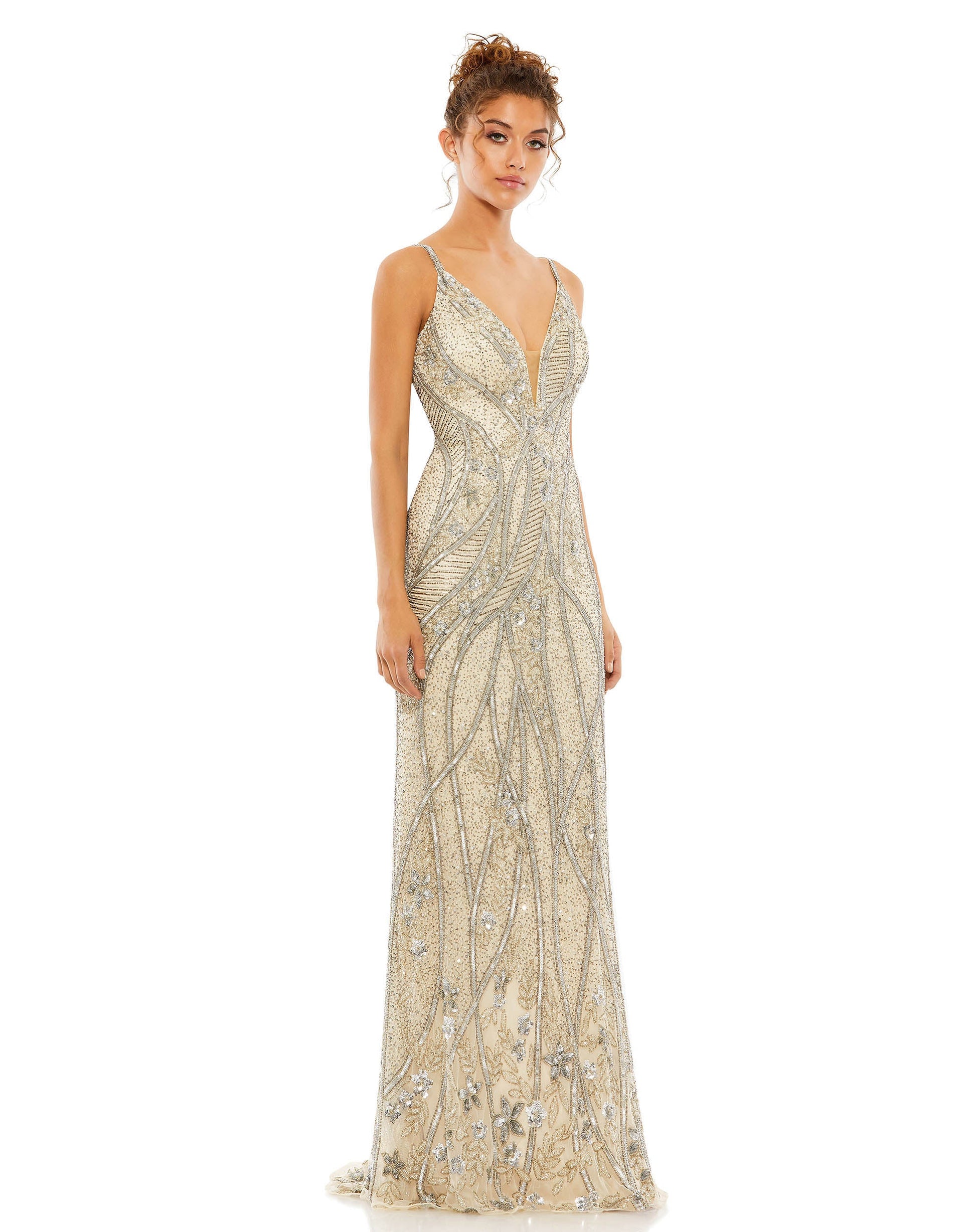 Mac Duggal 5517 Fitted Sequin Beaded Formal Prom Long Dress