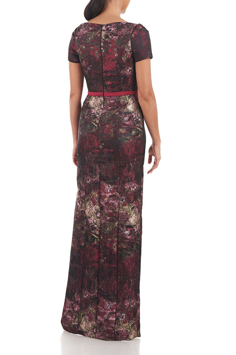 Formal Dresses Long Fitted Formal Evening Dress Bordeaux Multi