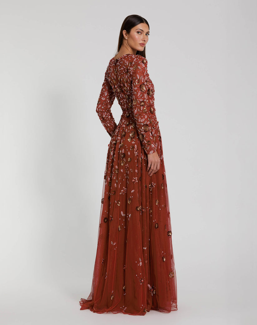 Mac Duggal 5533 Mother of the Bride Long Sleeve Formal Dress