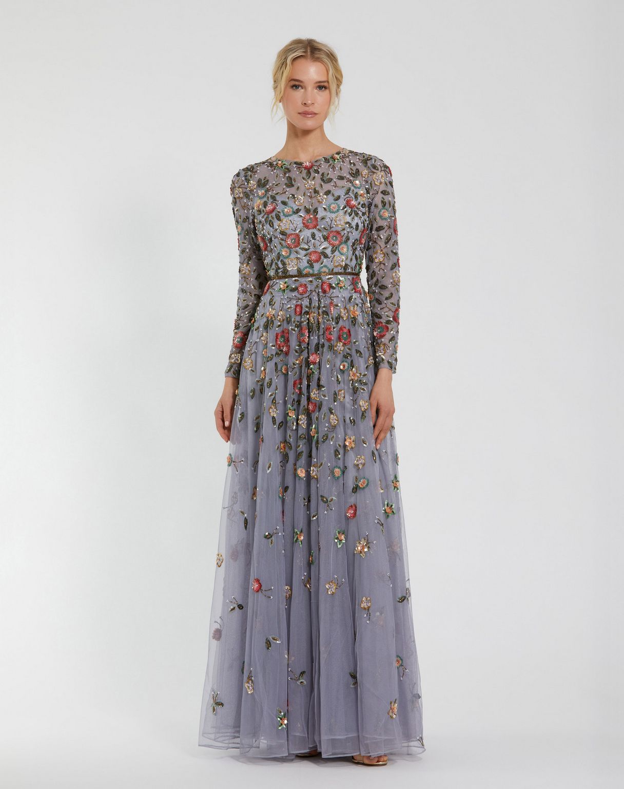 Mother of the Bride Dress Long Mother of the Bride Dress Grey Multi