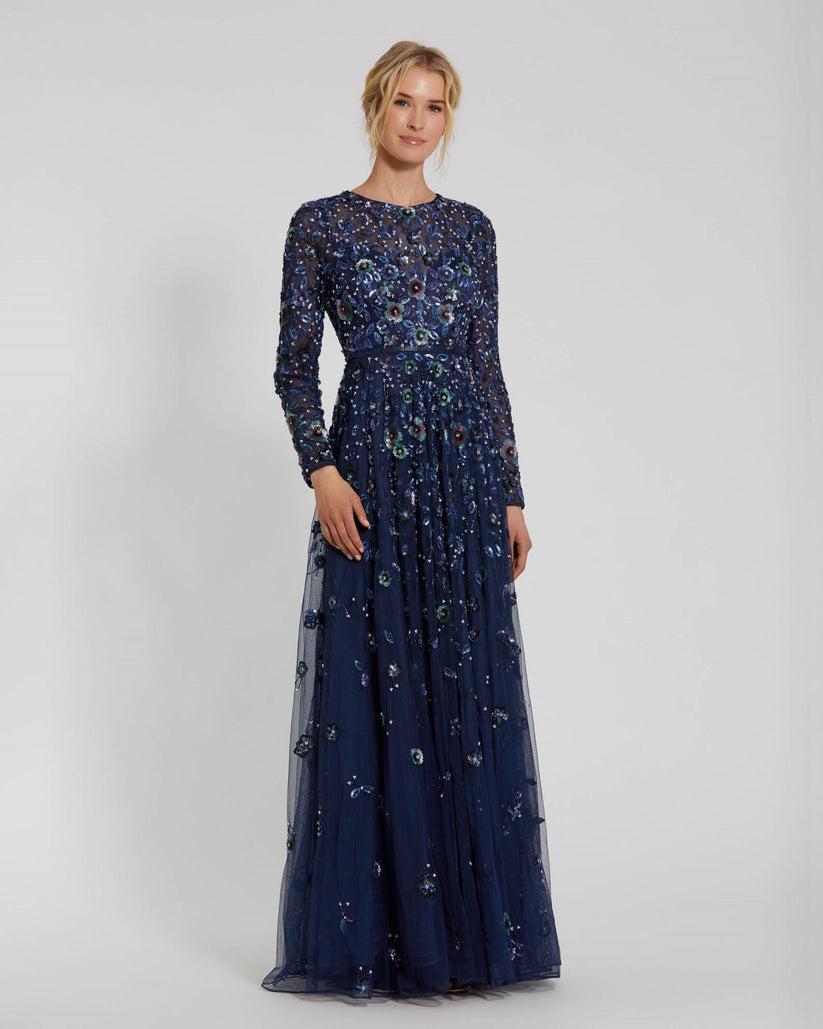 Mac Duggal 5533 Mother of the Bride Long Sleeve Formal Dress
