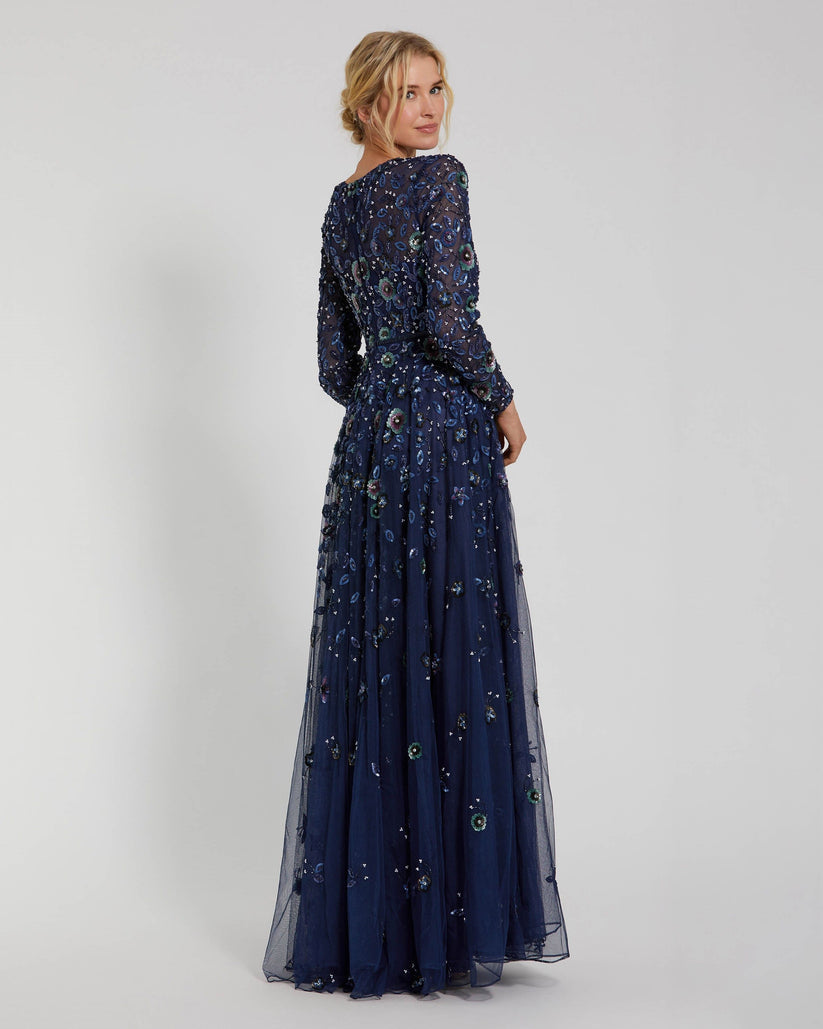 Mac Duggal 5533 Mother of the Bride Long Sleeve Formal Dress