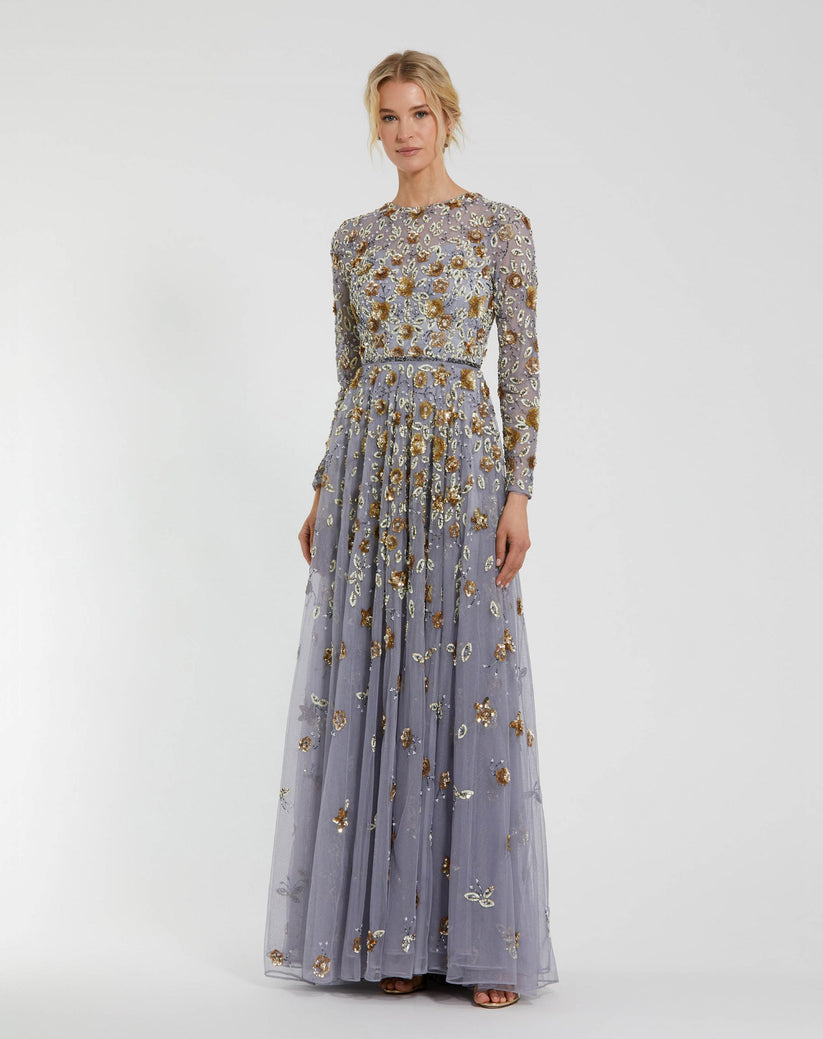 Mac Duggal 5533 Mother of the Bride Long Sleeve Formal Dress