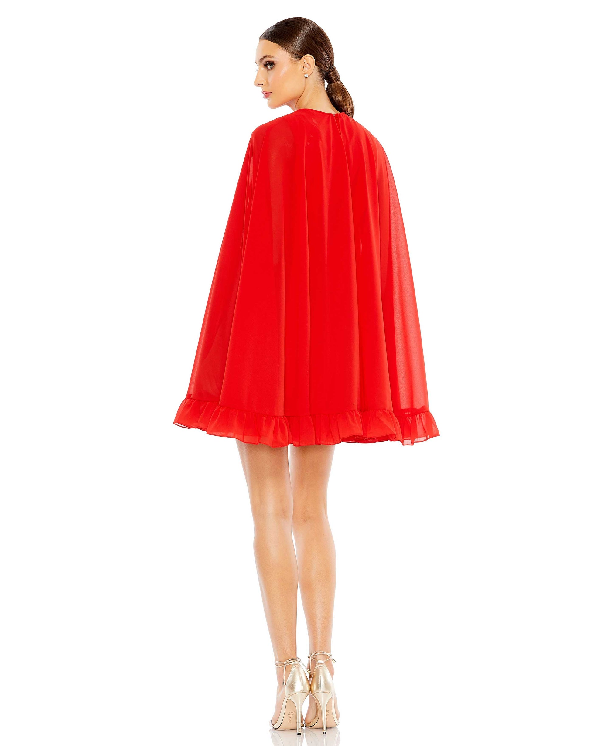 Mac Duggal 554071 Short Cocktail Mini Cape Dress