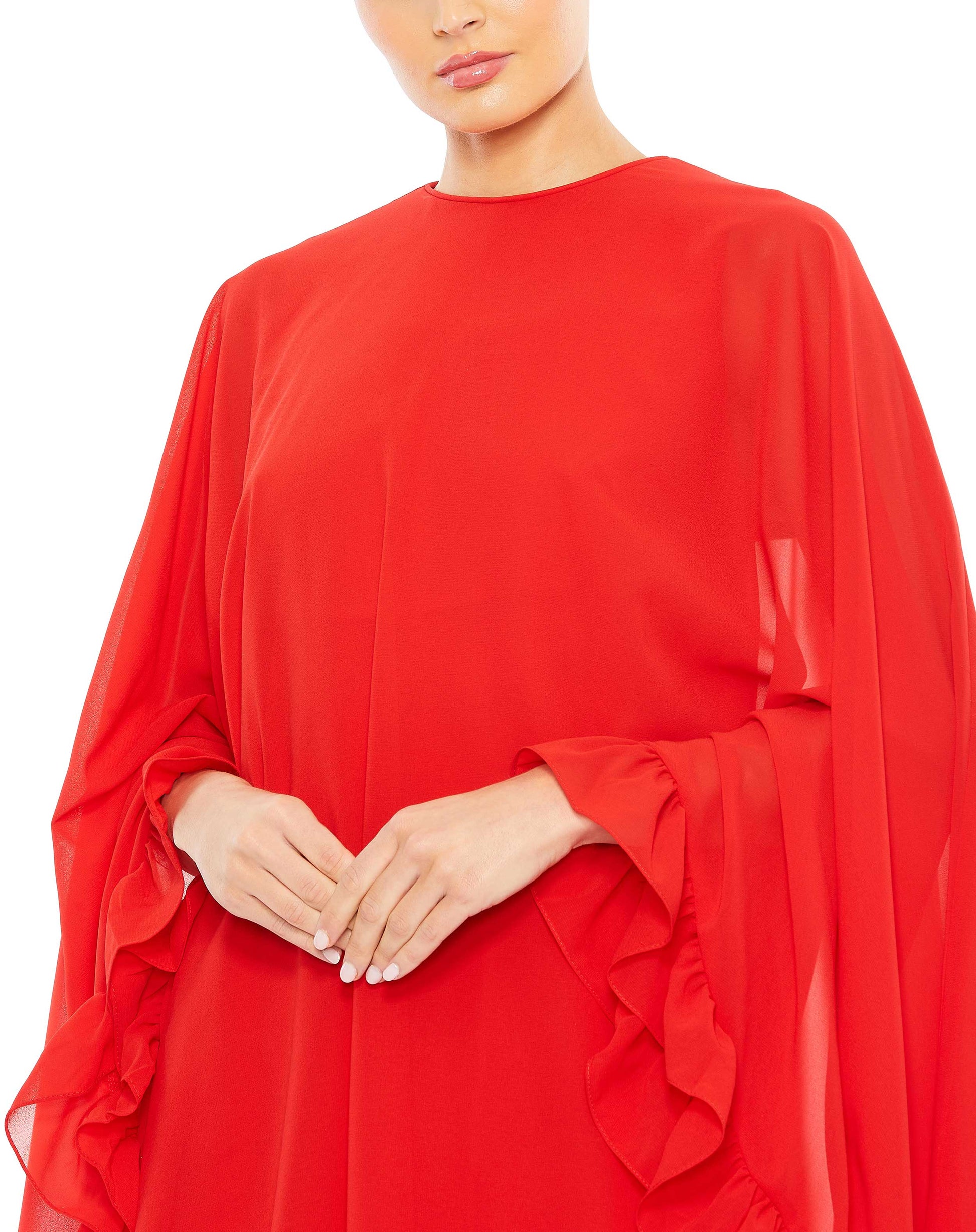 Mac Duggal 554071 Short Cocktail Mini Cape Dress