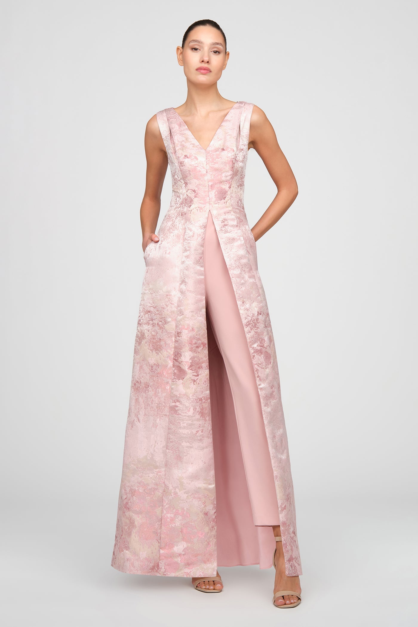 Metallic Jacquard Clark Jumpsuit Kay Unger 55411431
