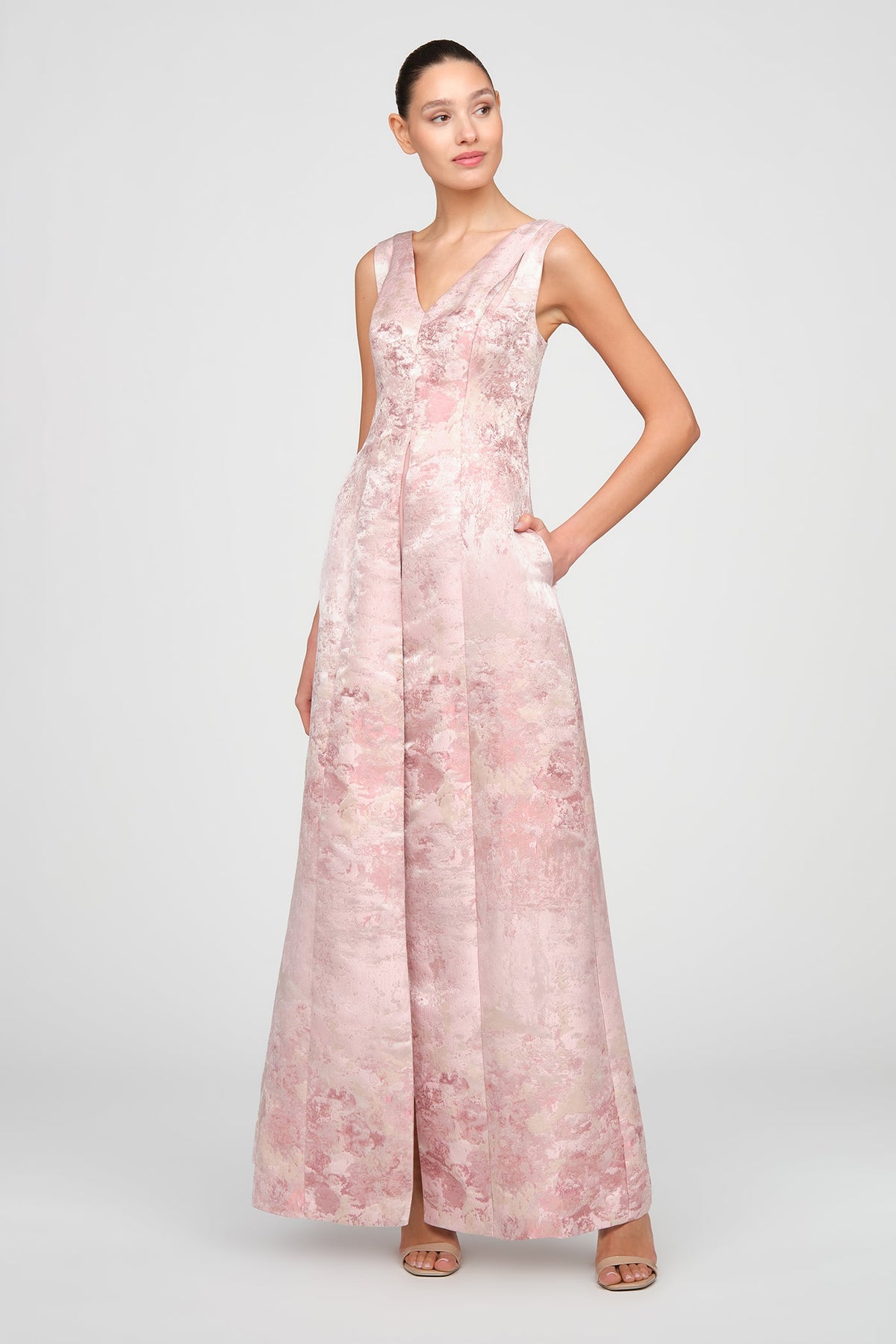 Metallic Jacquard Clark Jumpsuit Kay Unger 55411431