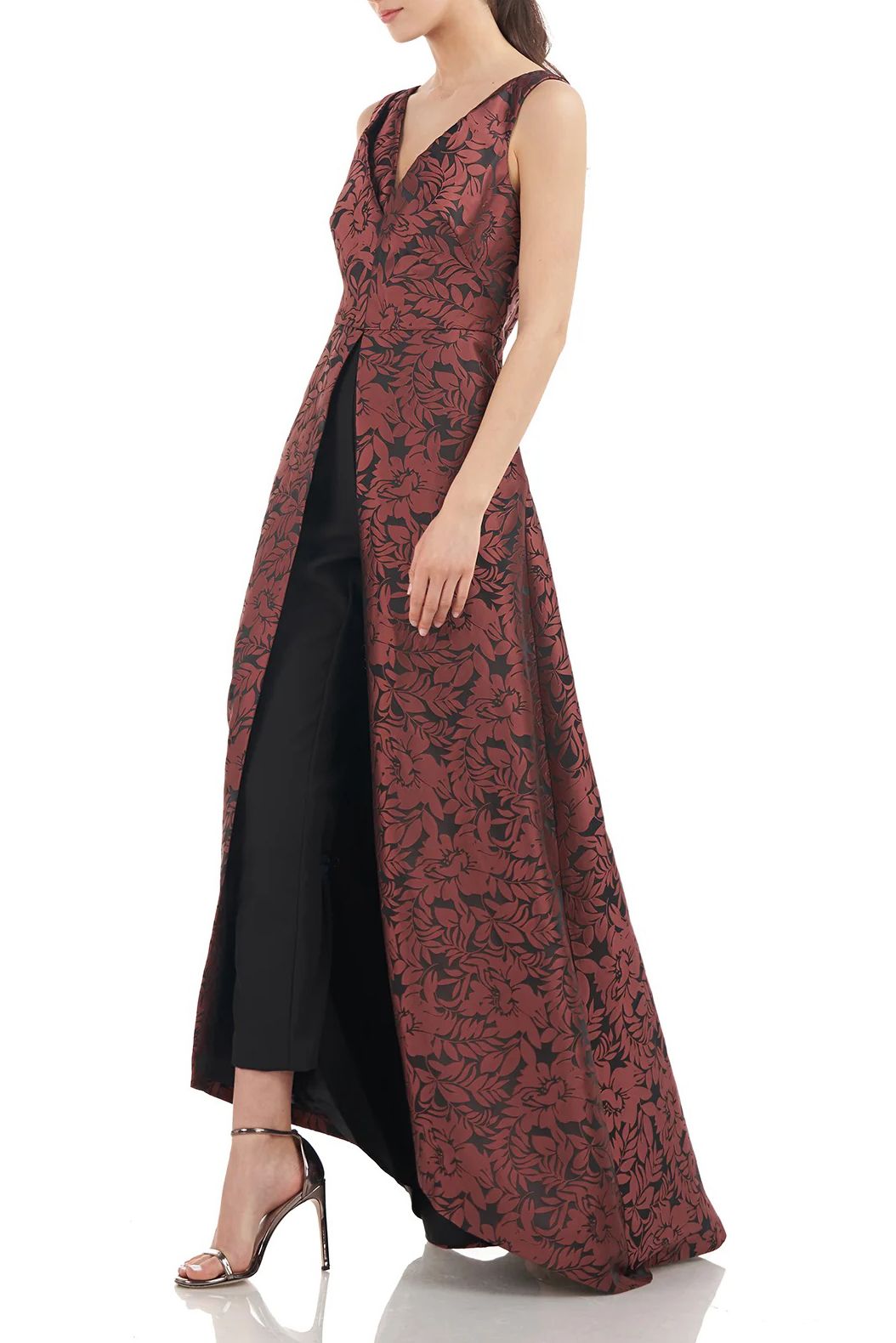 Kay Unger 5548775 Floral Print Sleeveless Jumpsuit