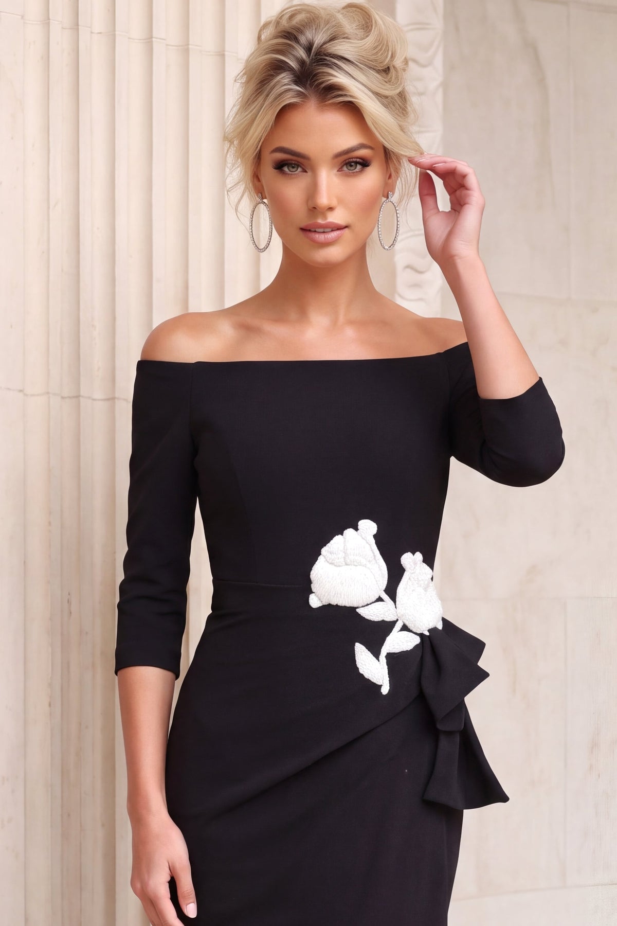Off-the-Shoulder Floor-Length Scuba Formal Mermaid Jovani 55617