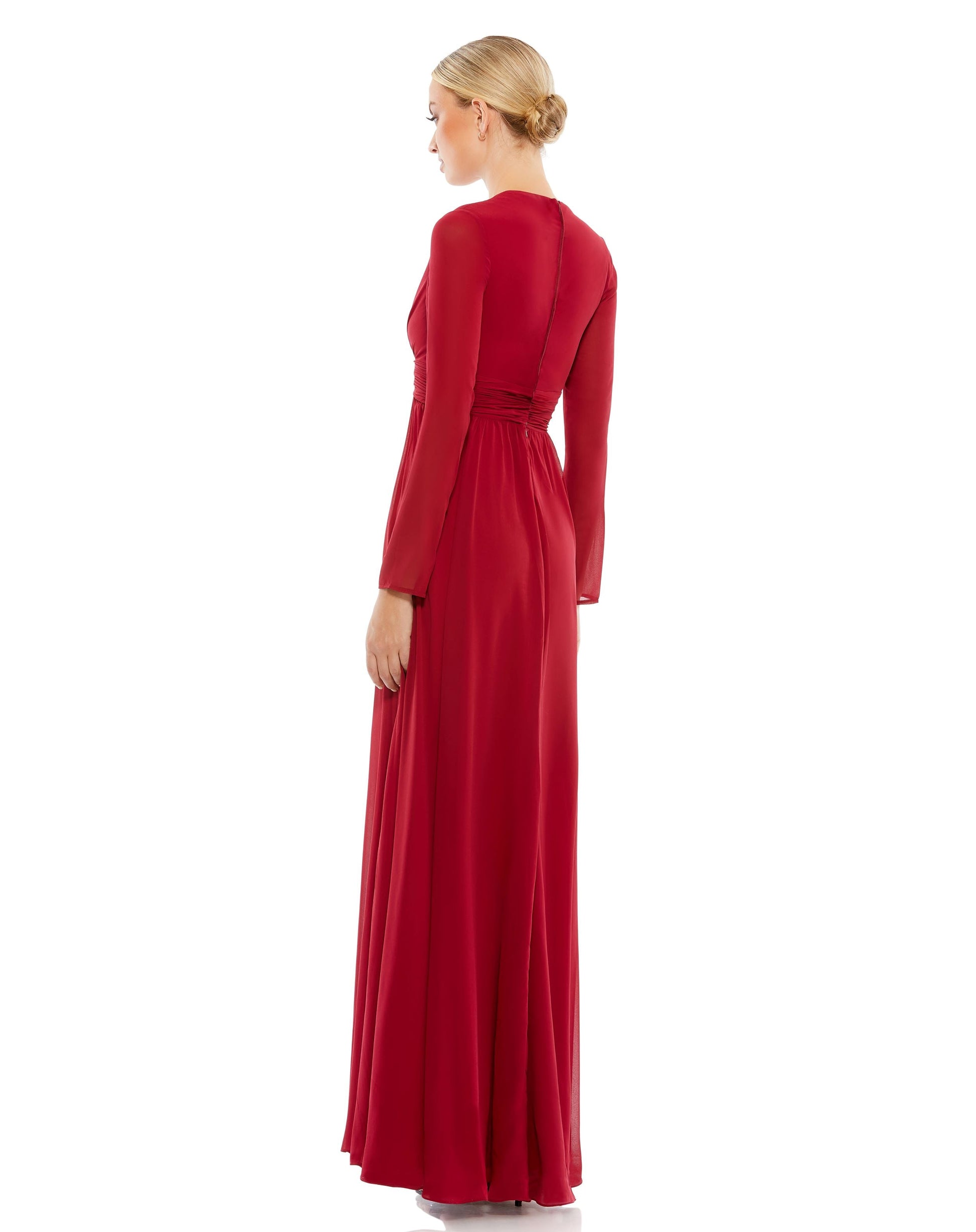 Mac Duggal 55680 Long Sleeve Formal Slit Dress