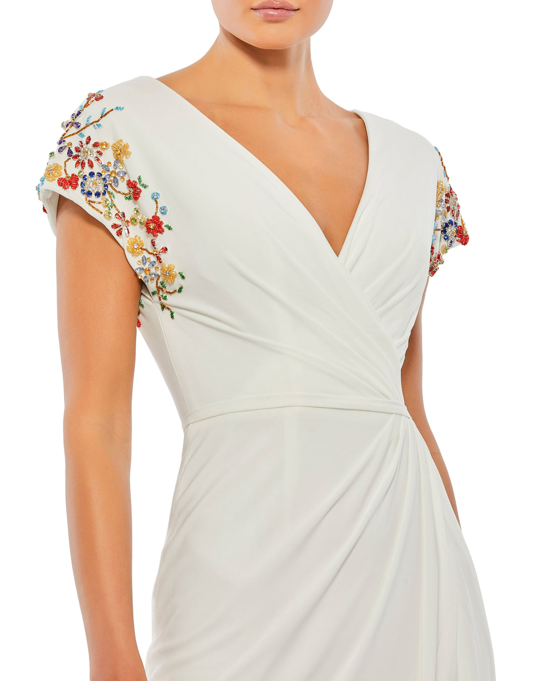 Black Multi Mac Duggal 55709 Mother of the Bride Long Dress for $498.0 – The Dress Outlet