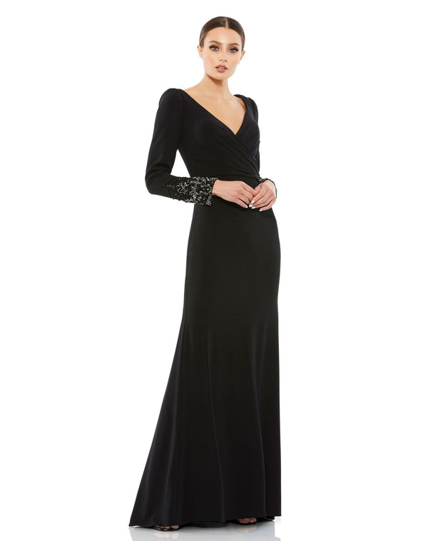 Beaded Long Sleeve Prom Dress Formal Mac Duggal 55712
