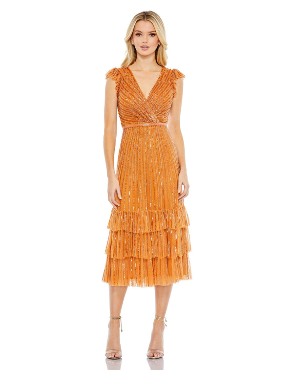 Short Formal Sequin Cocktail Midi Dress Sequin Cocktail Midi Short Mac Duggal 5585