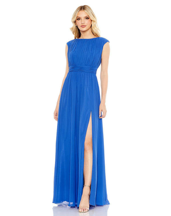 Long Pleated Dress A Line Mac Duggal 55863