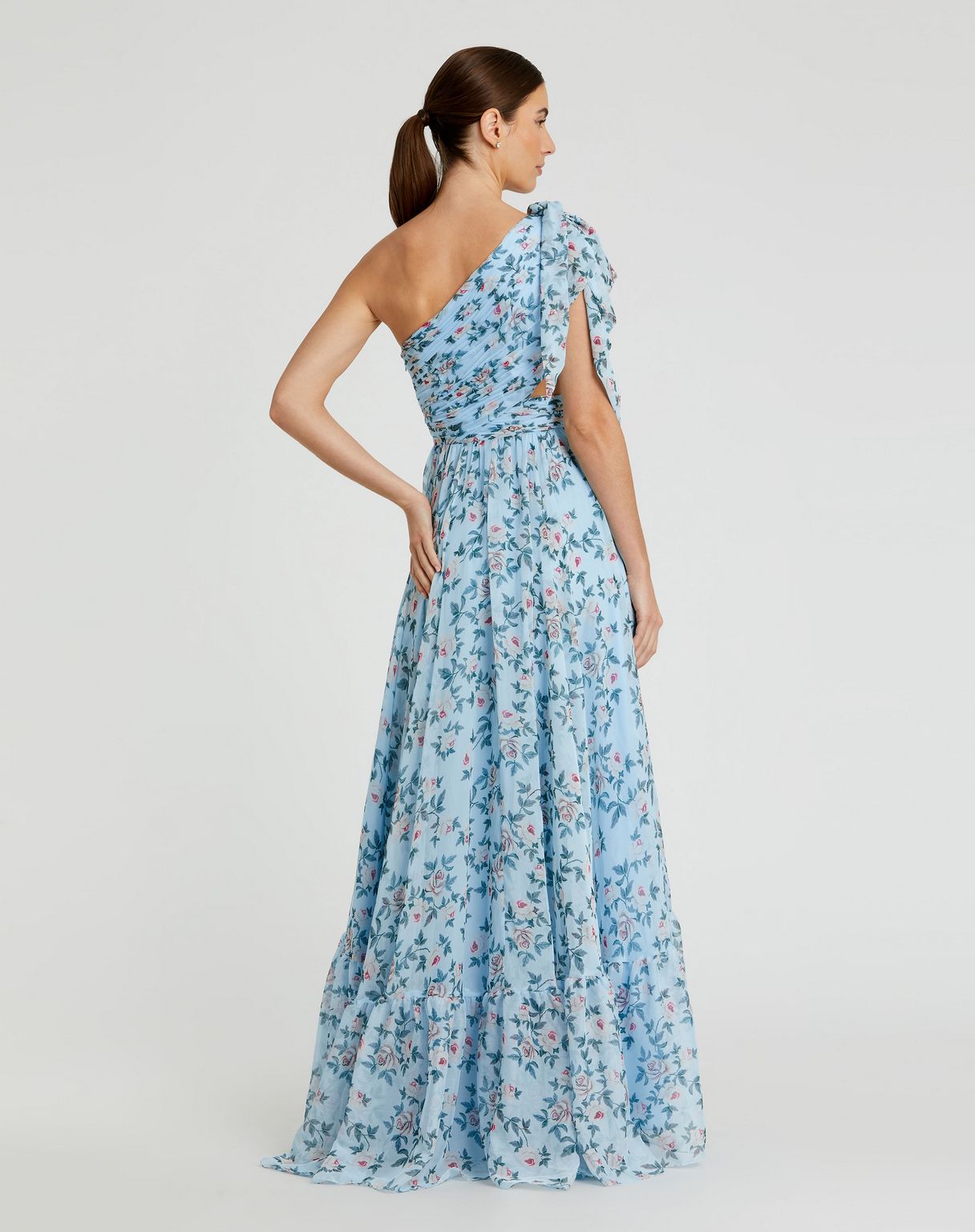 Mac Duggal 56051 Long Floral Slit Formal Prom Dress