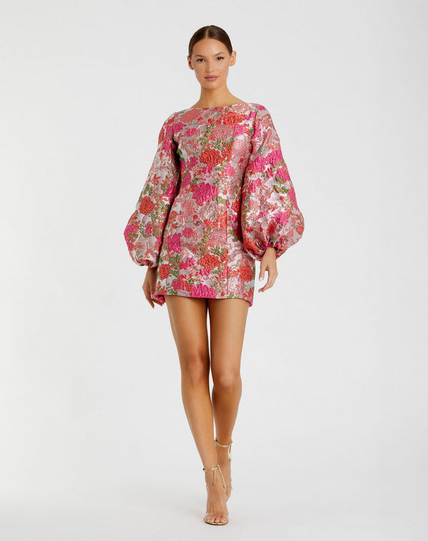 Short Floral Dress Cocktail Mac Duggal 56106