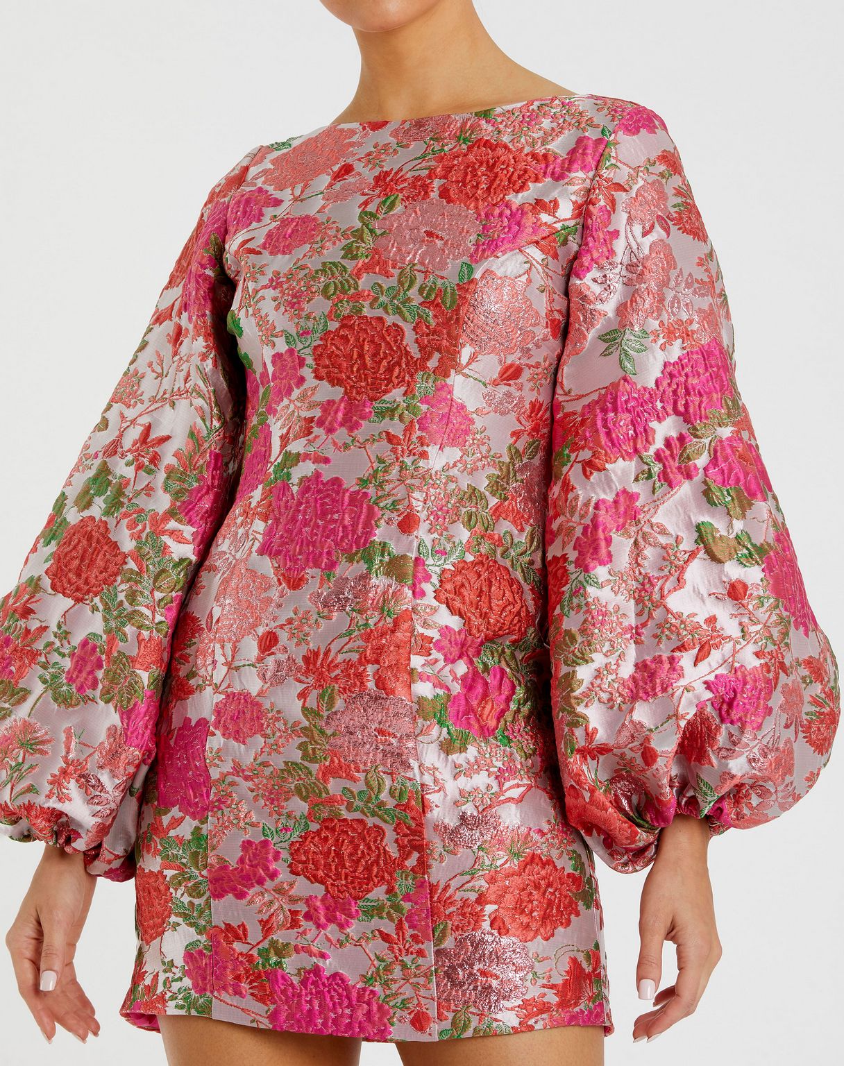 Pink Multi Mac Duggal 56106 Short Floral Cocktail Dress for $458.0