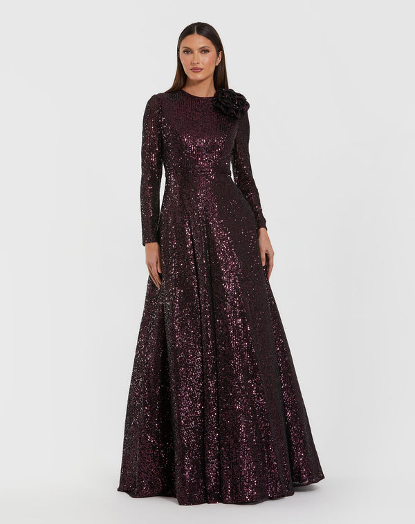 Sequin Long Dress Formal Ball Gown Mother of the Bride Mac Duggal 56178