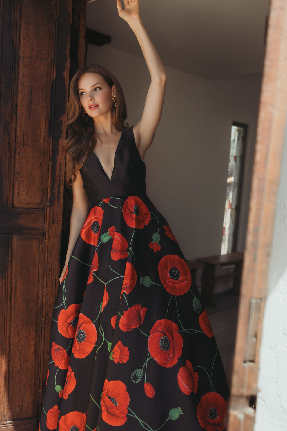 Mac Duggal 56181 Ball Gown Long Formal Floral Print Prom Dress