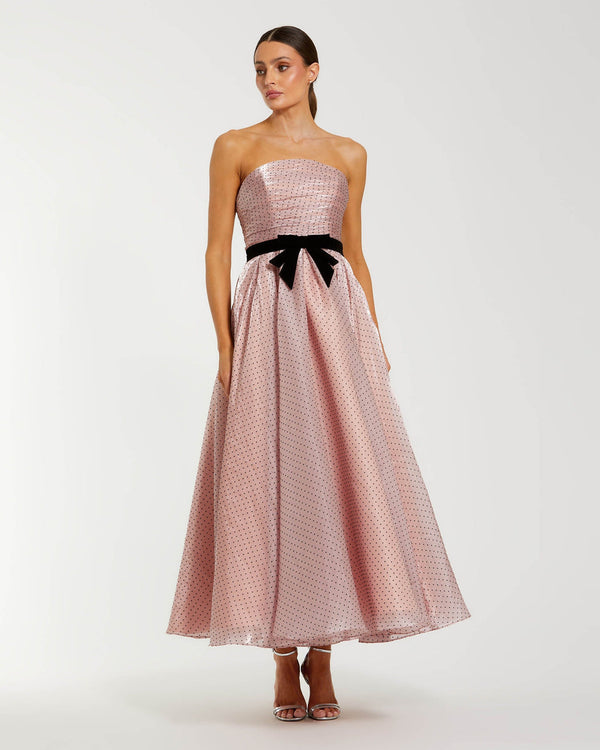 Pleated Velvet Midi A Line Cocktail Dress Mac Duggal 56184
