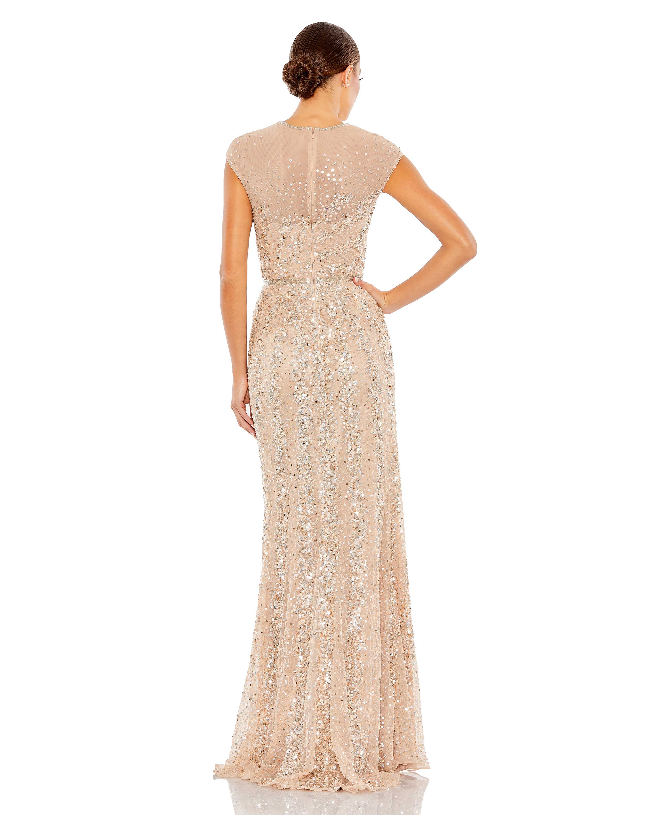Formal Dresses Formal Prom Long Sequin Dress Nude