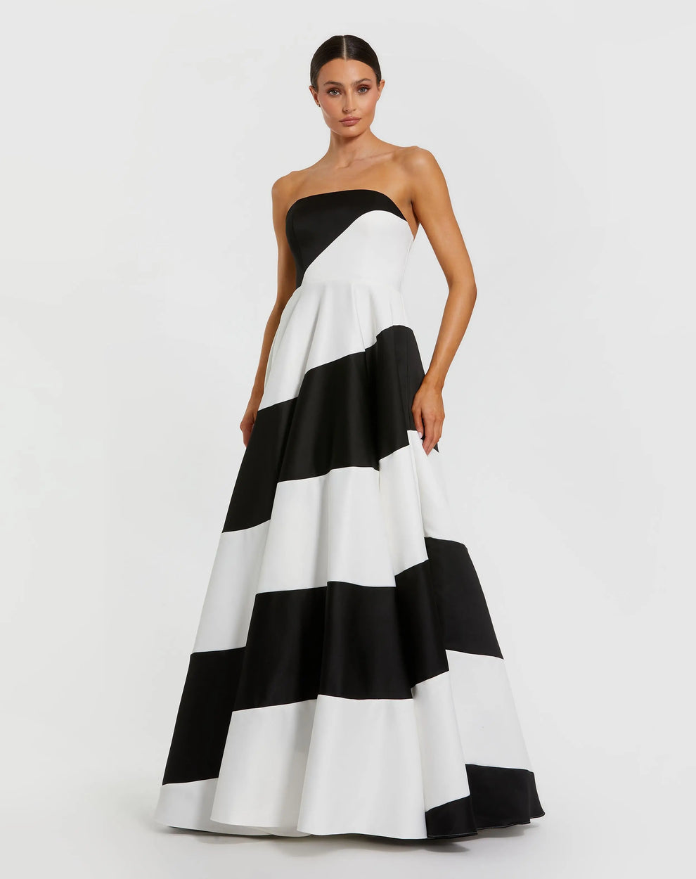 Prom Dresses Ball Gown Long A Line Formal Prom Dress Black Ivory
