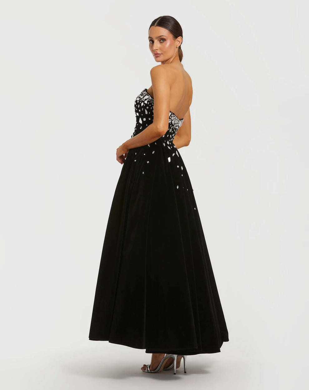 Mac Duggal 56197 Long Formal A Line Prom Velvet Dress