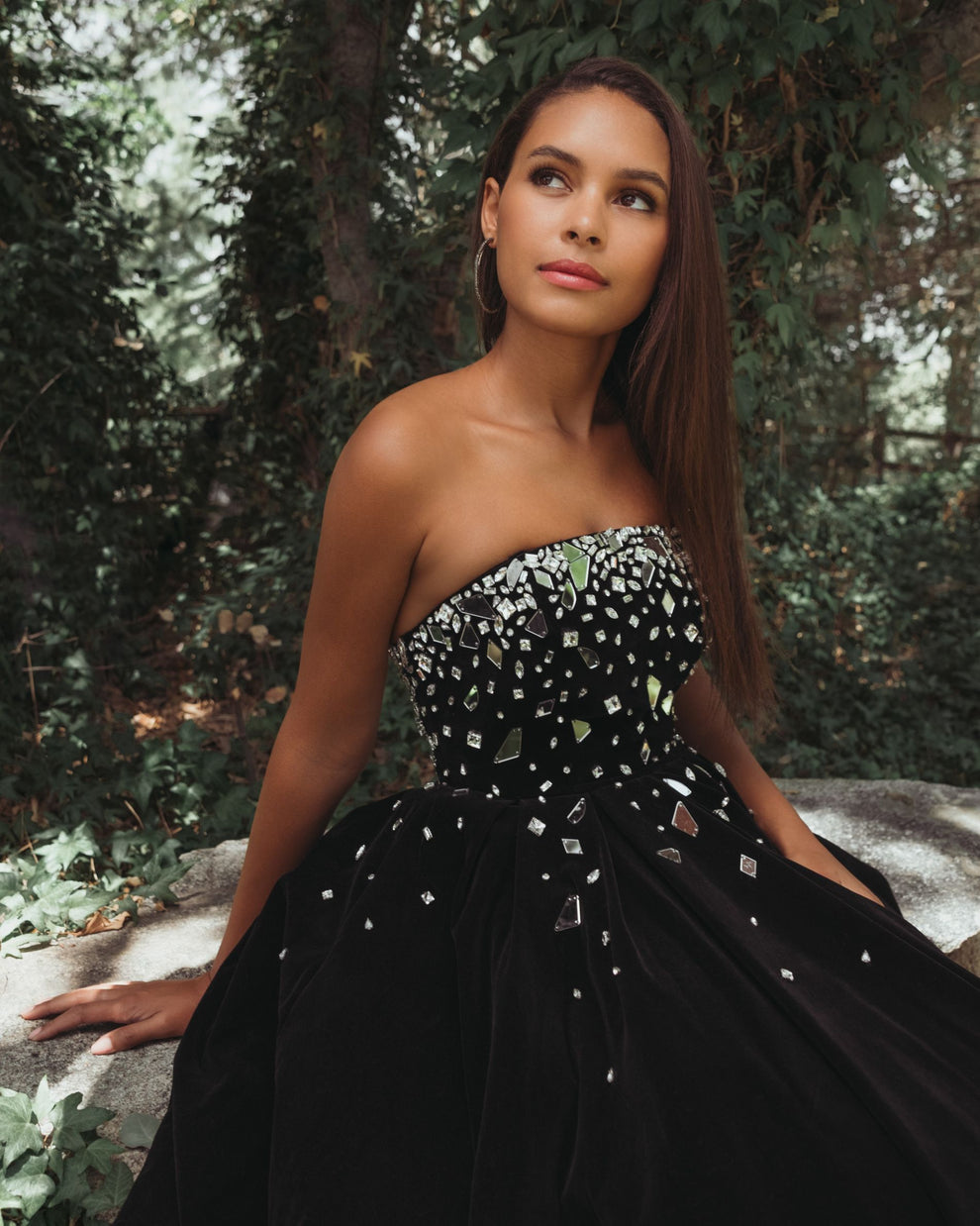 Mac Duggal 56197 Long Formal A Line Prom Velvet Dress