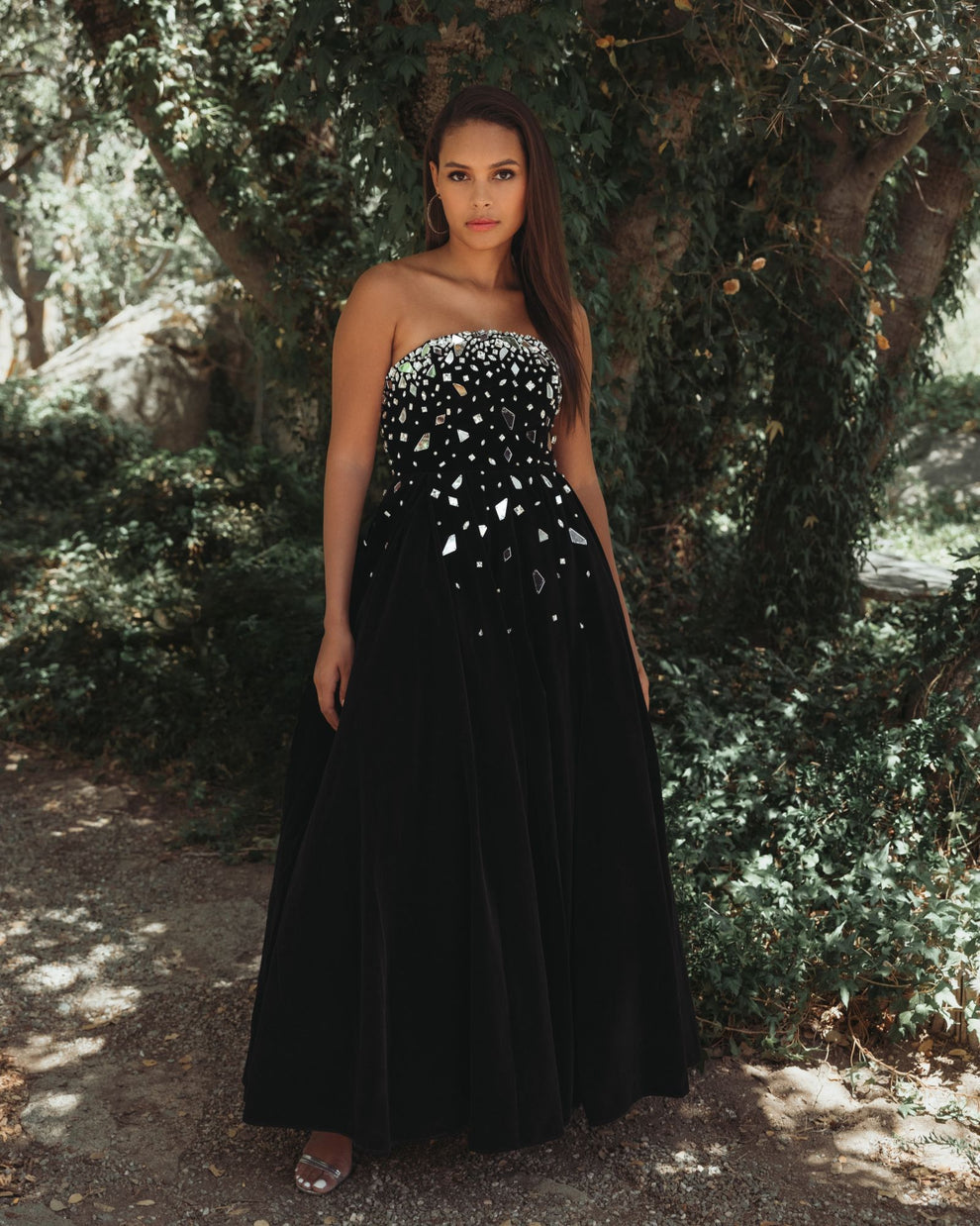 Mac Duggal 56197 Long Formal A Line Prom Velvet Dress