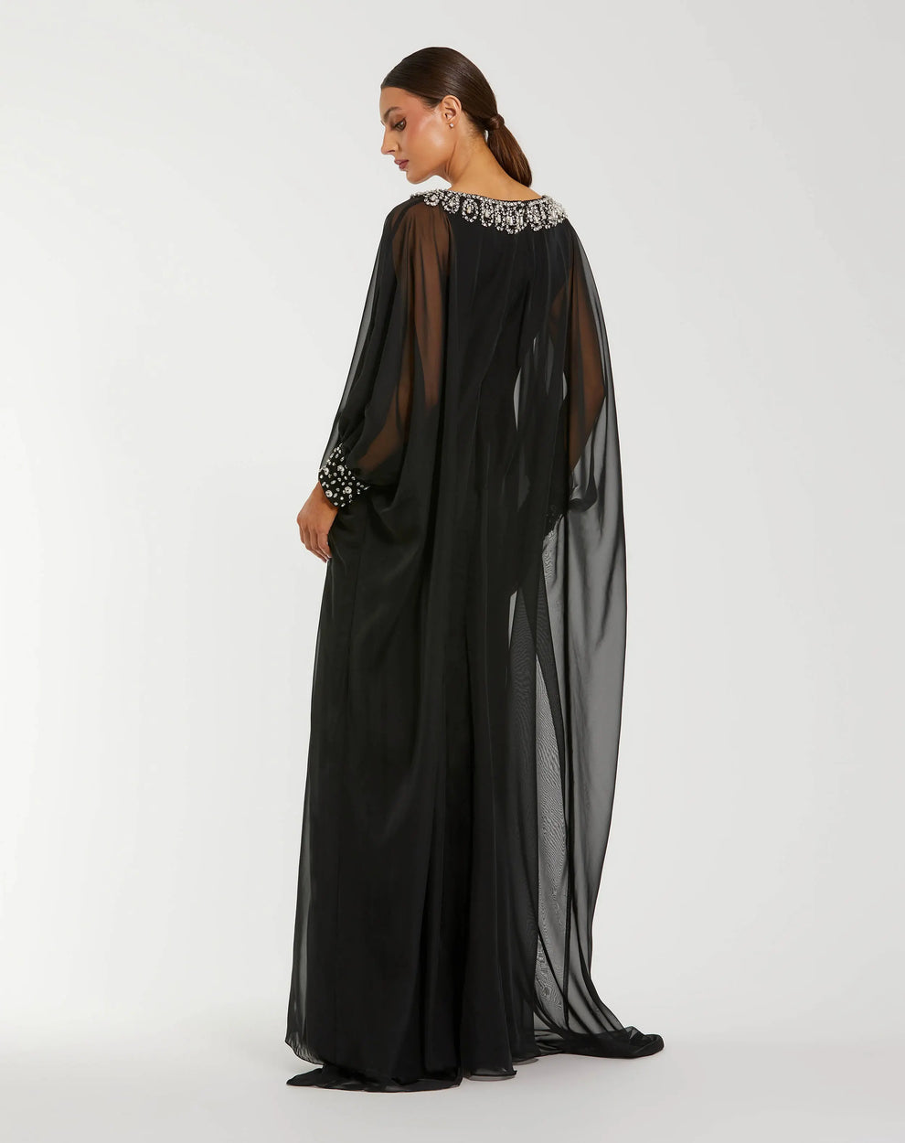 Mother of the Bride Beaded Long Formal Mother of the Bride Dress Black