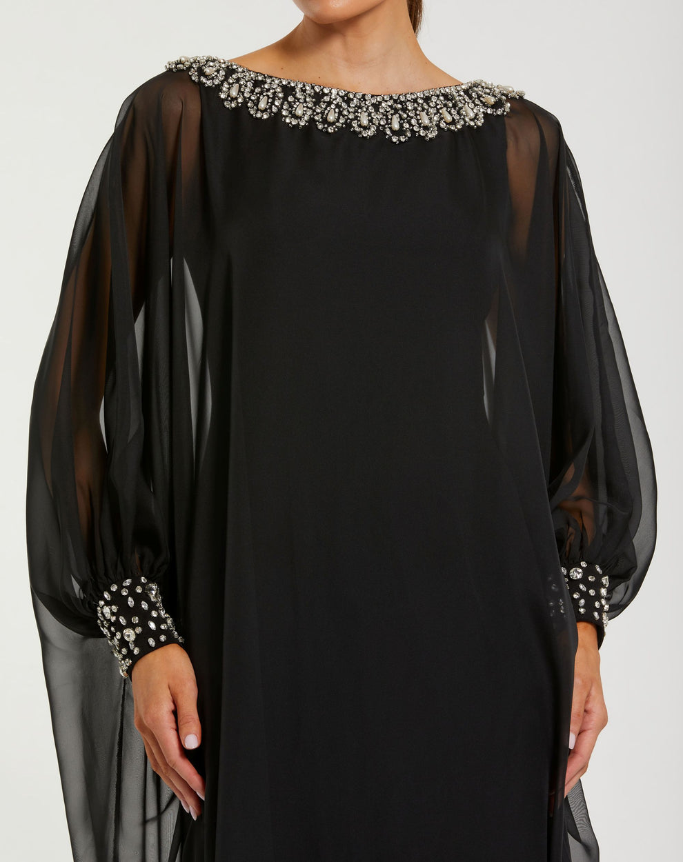 Mother of the Bride Beaded Long Formal Mother of the Bride Dress Black