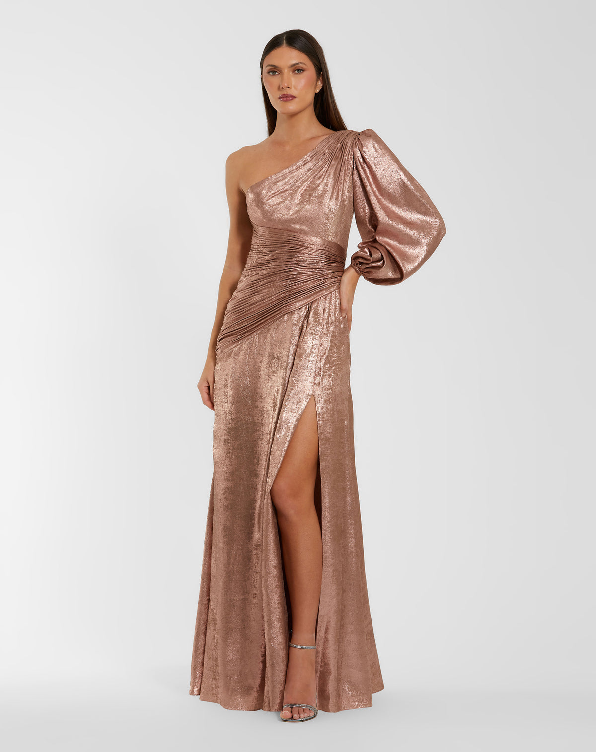 One-Shoulder Floor-Length Satin Formal Mermaid Mac Duggal 56226
