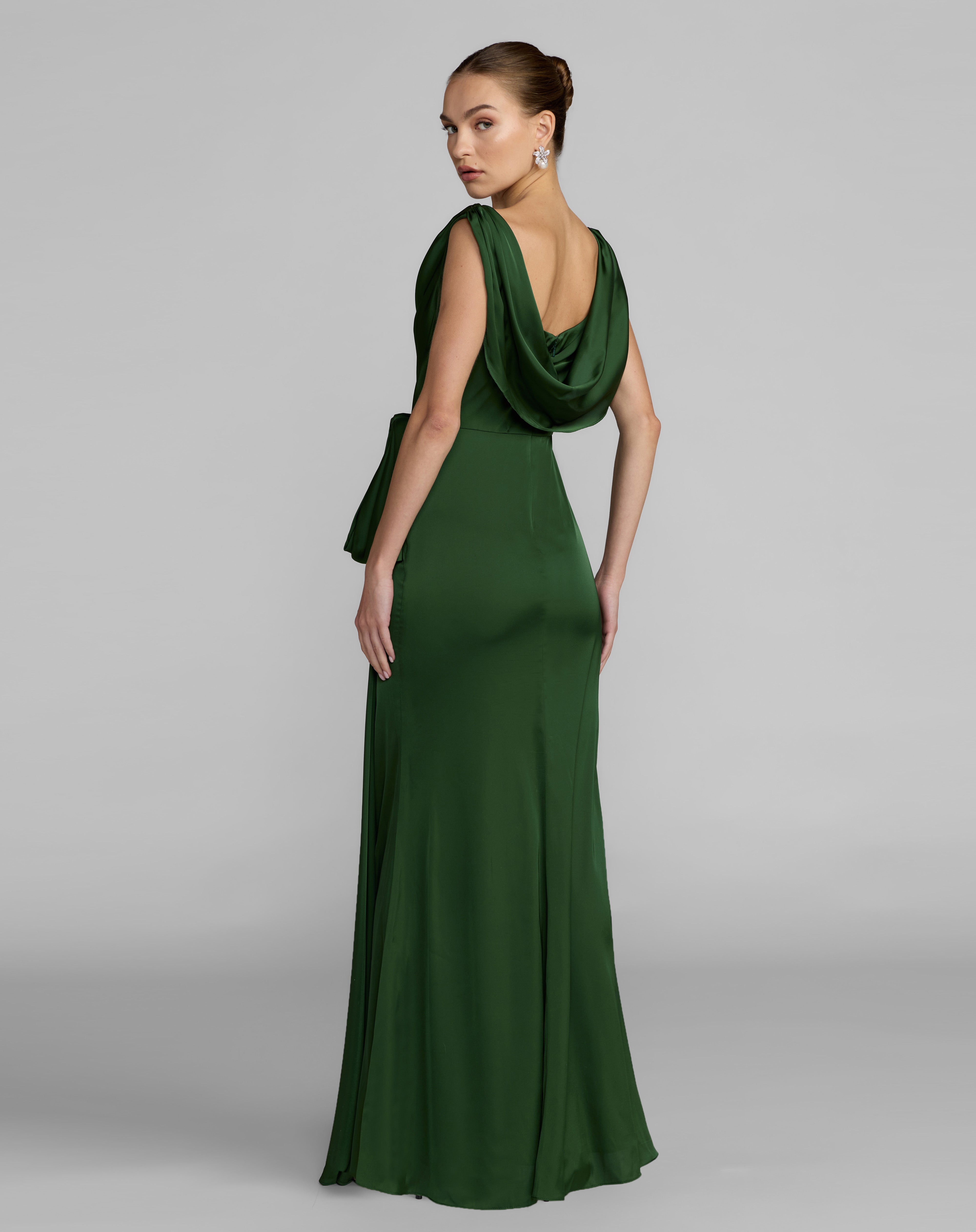Cowl Floor-Length Satin Formal Mermaid Mac Duggal 56230