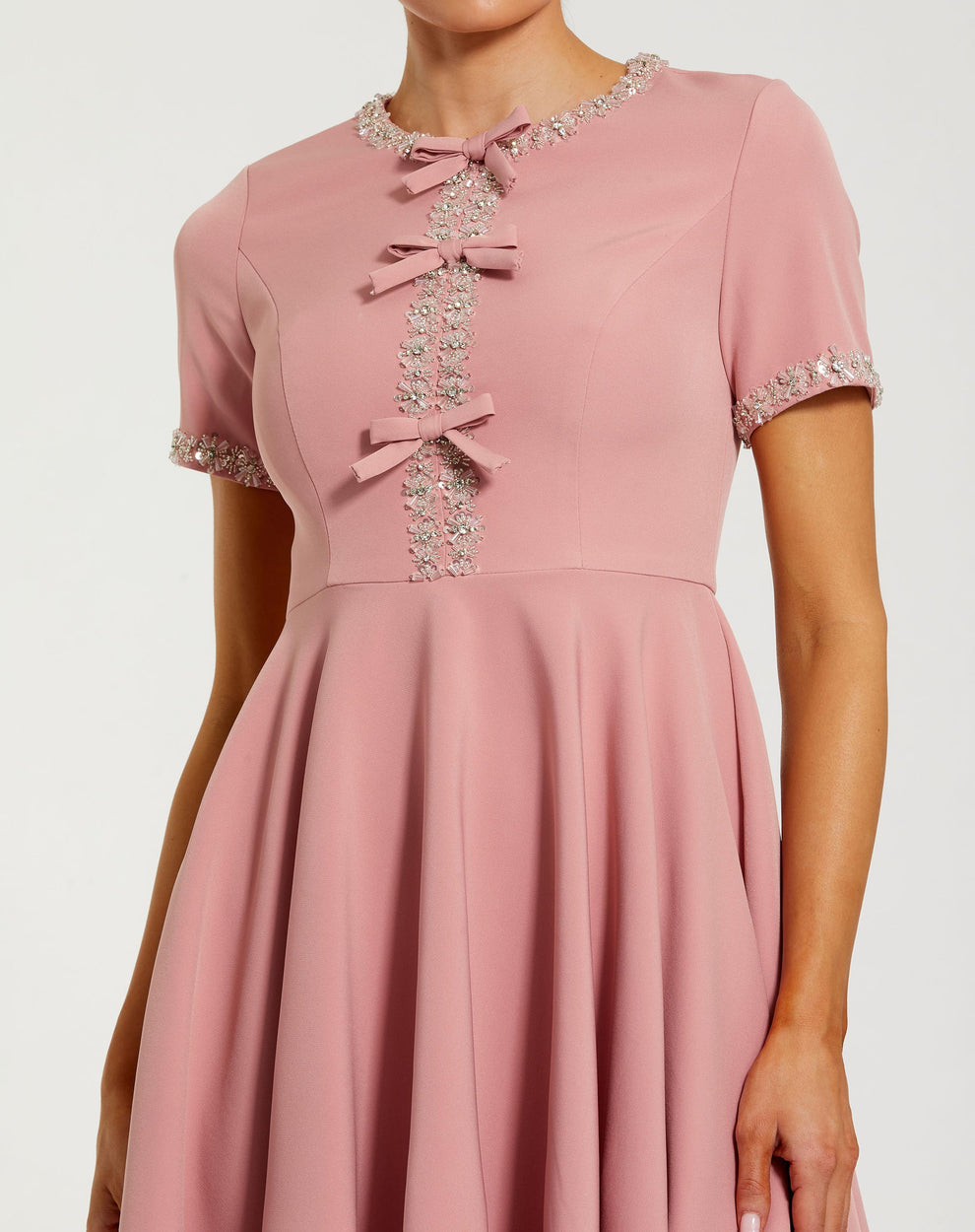Cocktail Dresses Beaded A Line Short Homecoming Cocktail Dress Mac Duggal 56243 Dusty Rose