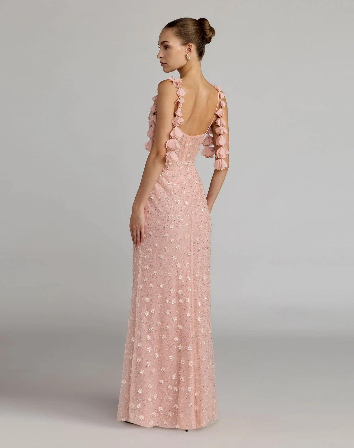 Sweetheart Floor-Length Sequin Evening Gown by Mac Duggal 56259 in Rose Gold