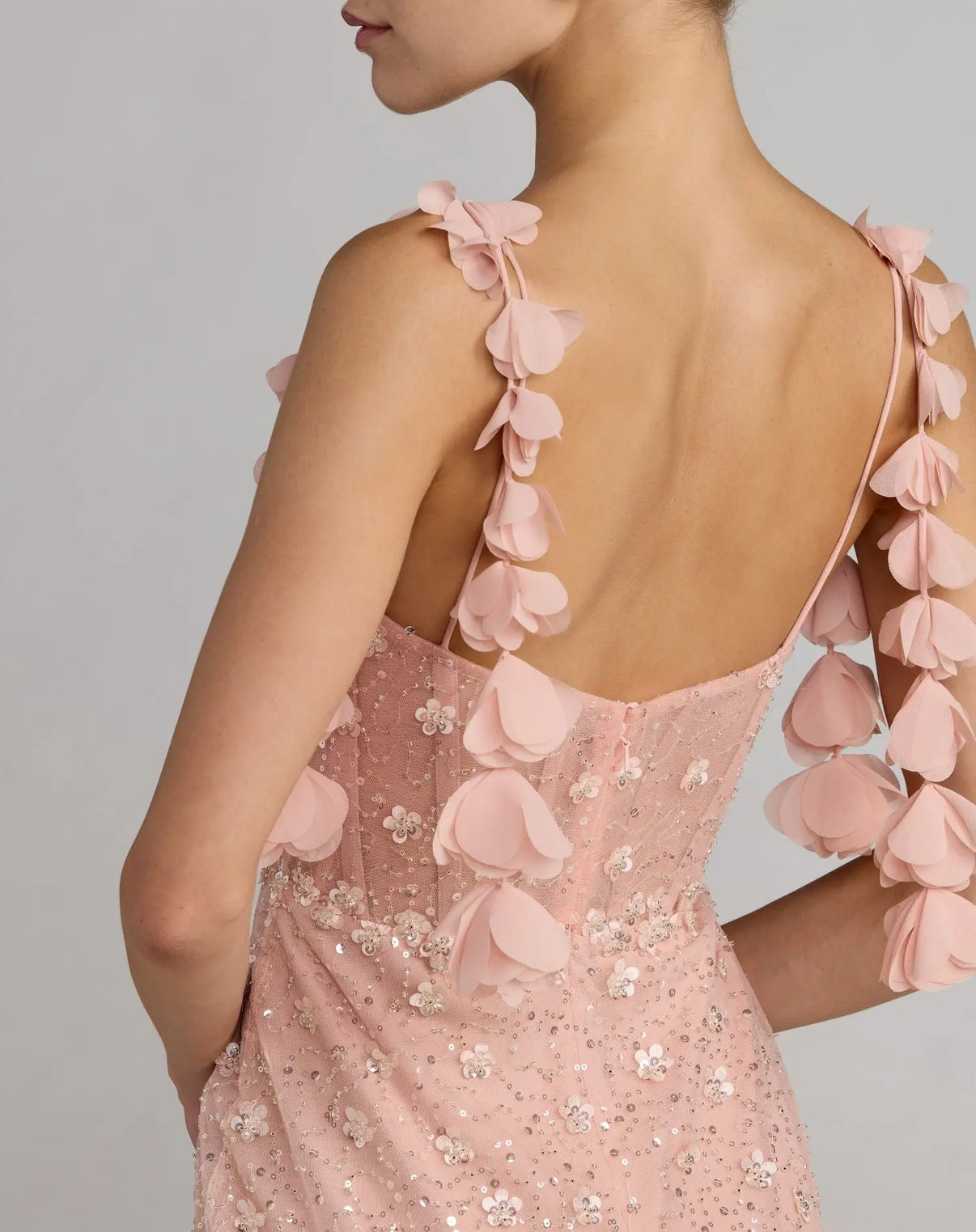 Sweetheart Floor-Length Sequin Evening Gown by Mac Duggal 56259 in Rose Gold